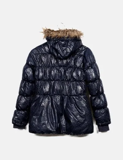 3pommes Plumífero azul marino estampado