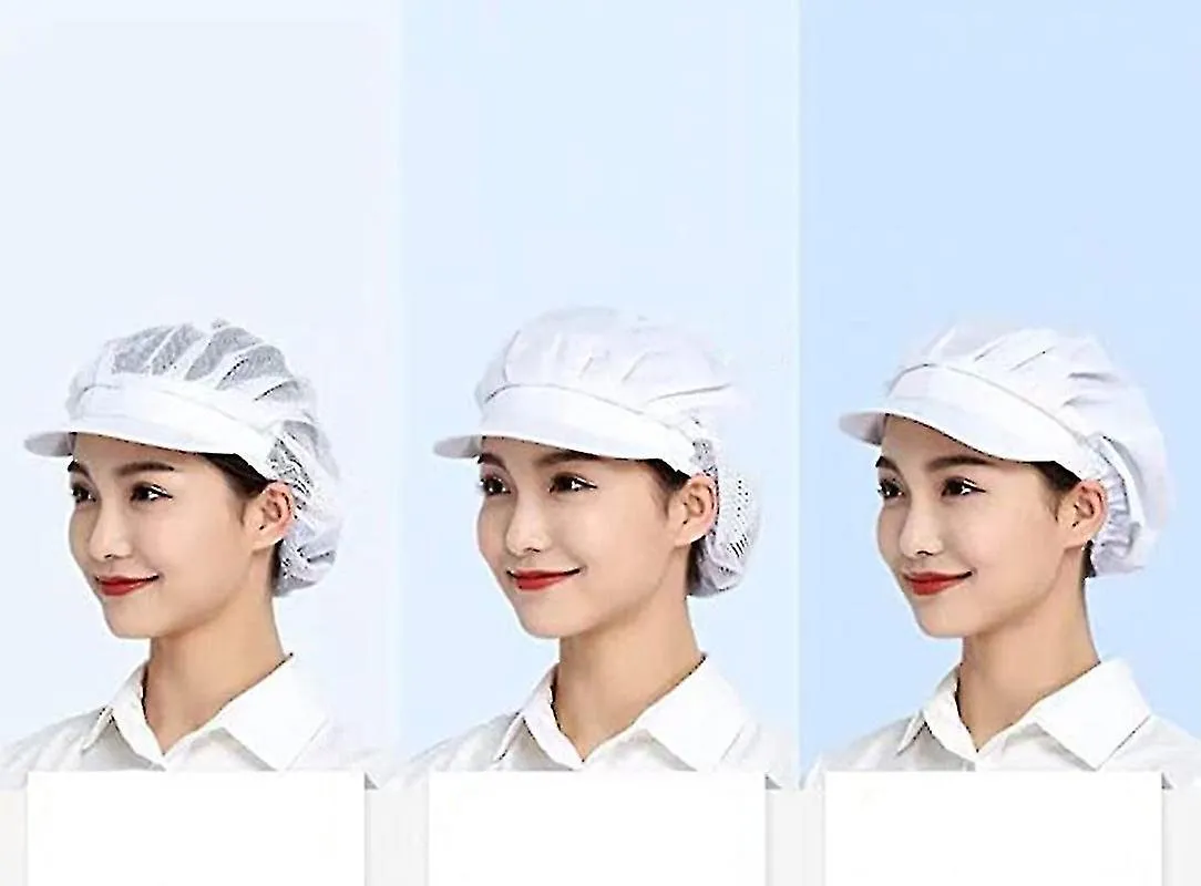 4pcs Chef Hats - Cocina Cocina Redes para el cabello Tapas de servicio de alimentos para adultos Tw