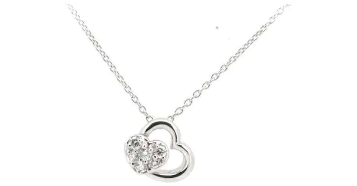 & Other Stories Collar de diamantes Ponte Vecchio 0.12ct K18WG oro blanco en excelente estado 