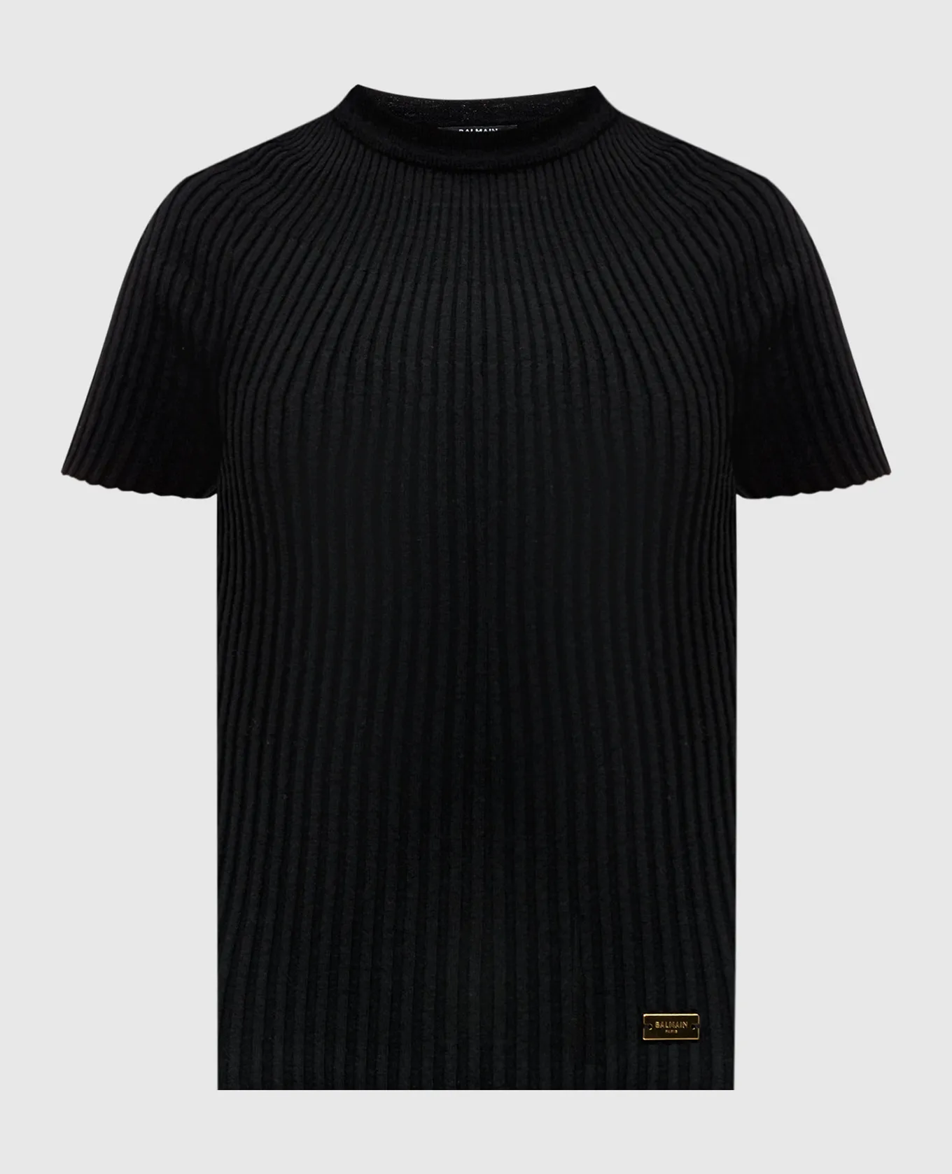 Balmain Black ribbed top with logo