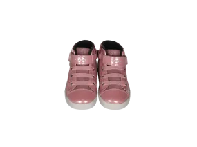 Botin Velcro/cremallera Nobuck Rosa Lateral Corazones