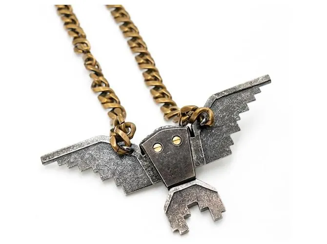 Collar Lanvin con águila en cristales Metálico 