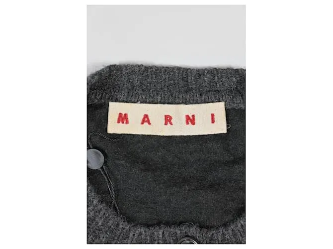 Cárdigan estampado Marni de cachemira gris Negro 