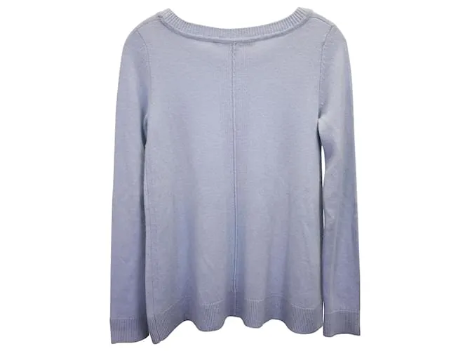 Diane Von Furstenberg Jersey con cuello redondo en cachemira azul claro 