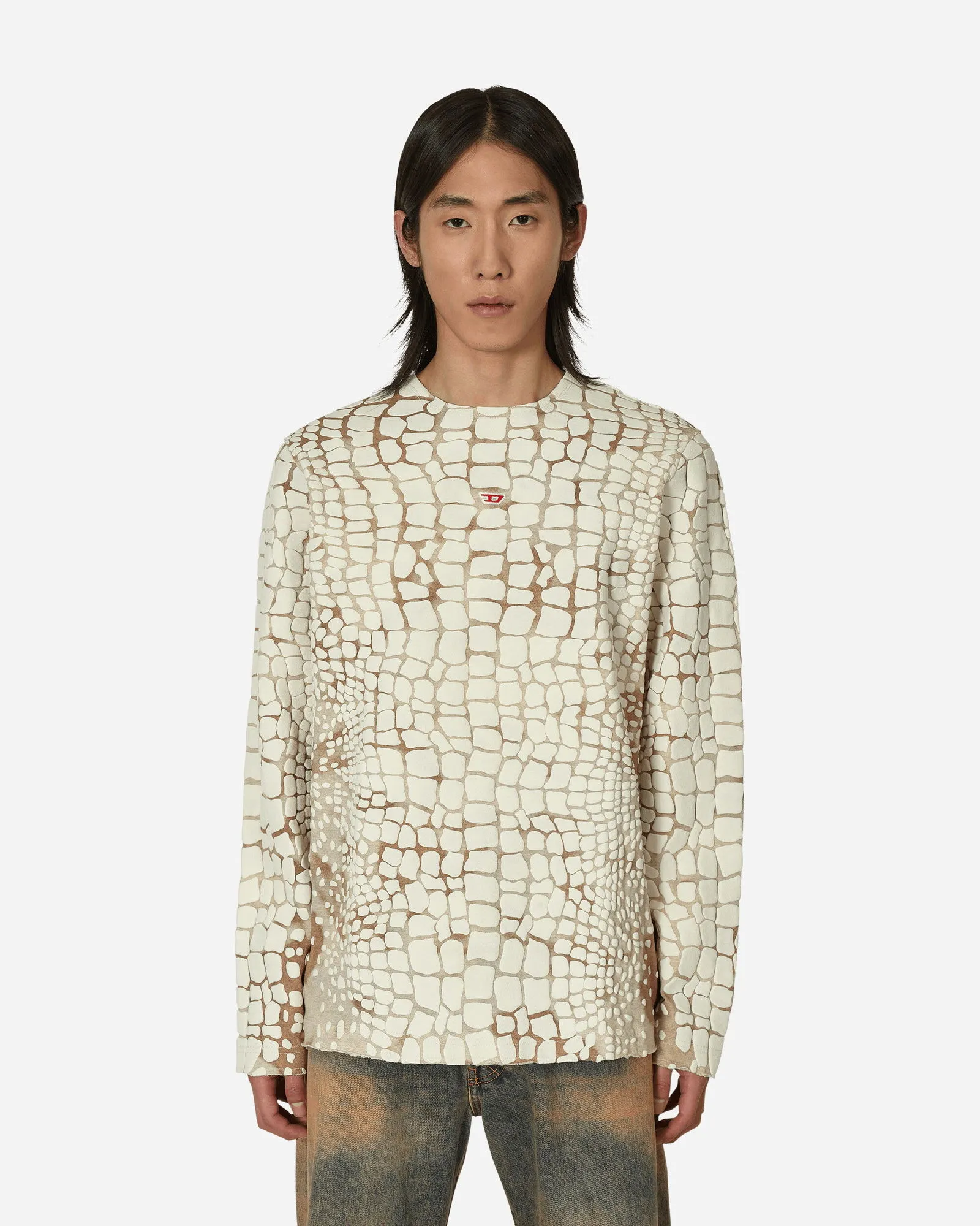 Diesel Alligator Puff Print Longsleeve T-Shirt