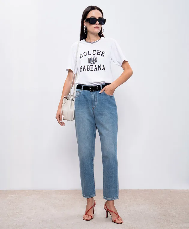 Dolce&Gabbana White t-shirt with contrasting logo