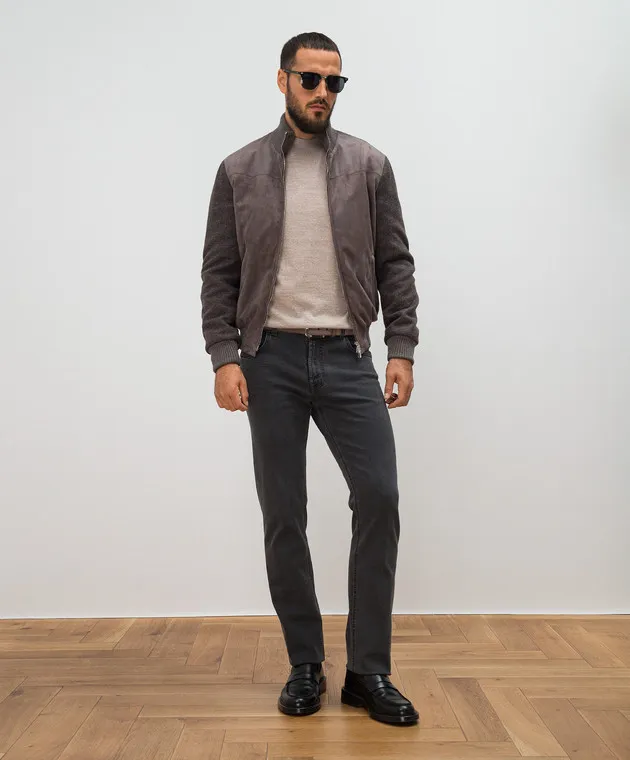 Enrico Mandelli Beige wool polo jumper