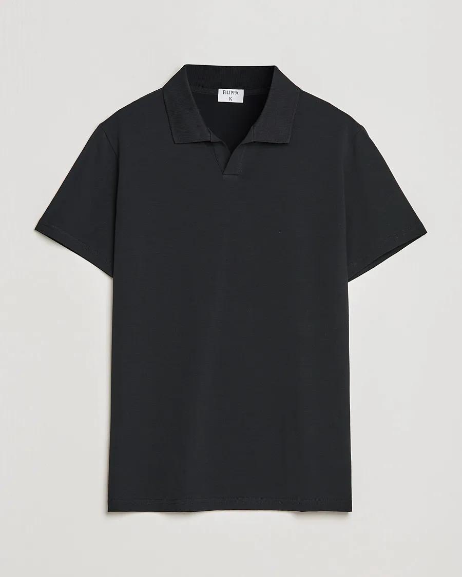 Filippa K Soft Lycra Polo Tee Black