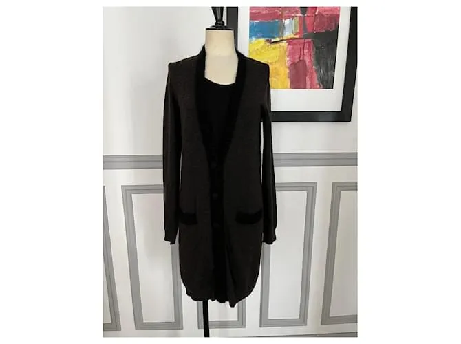 Lanvin cárdigan largo de lana Marrón oscuro 