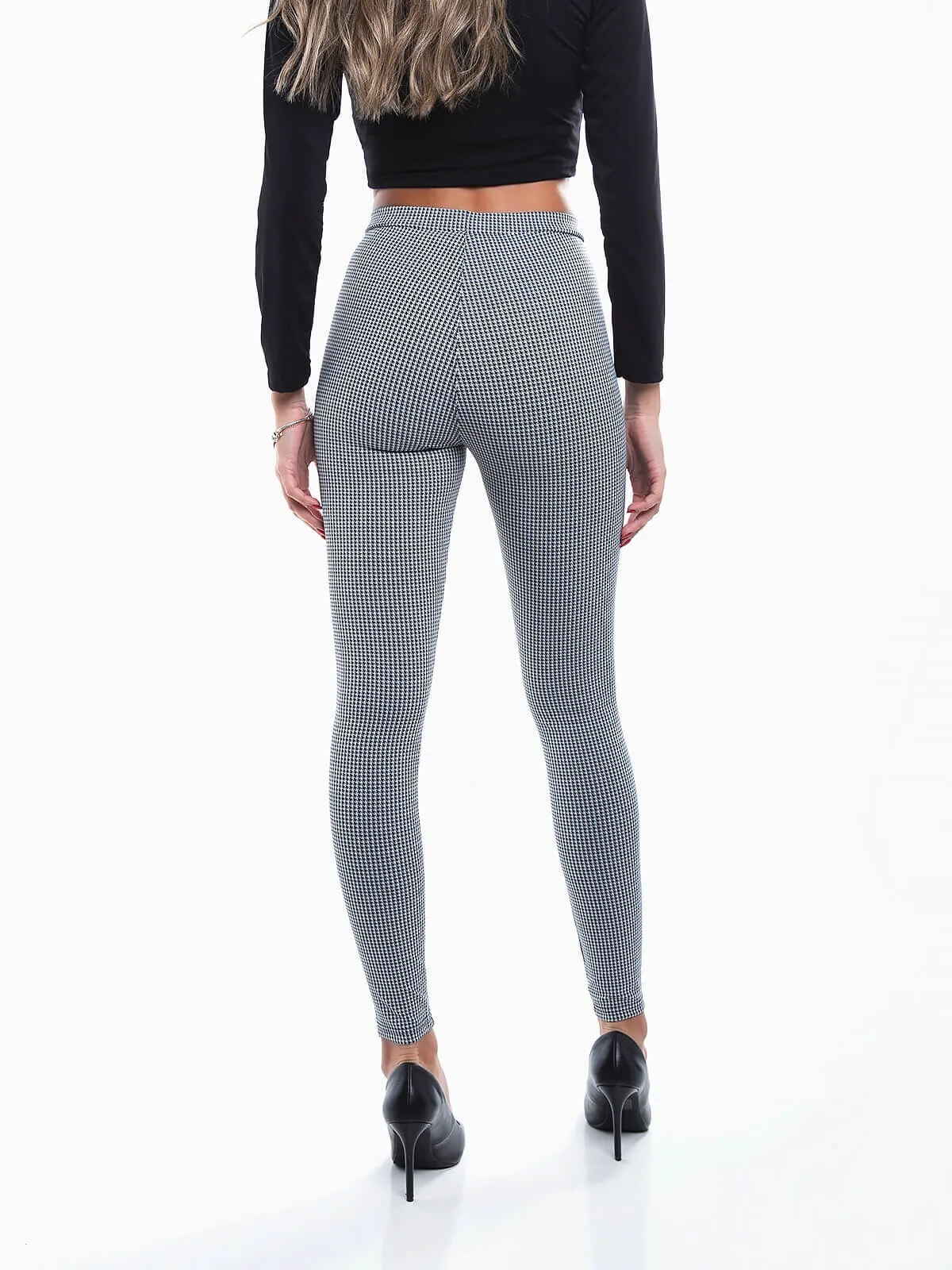 Leggins pied de poule blanco y negro