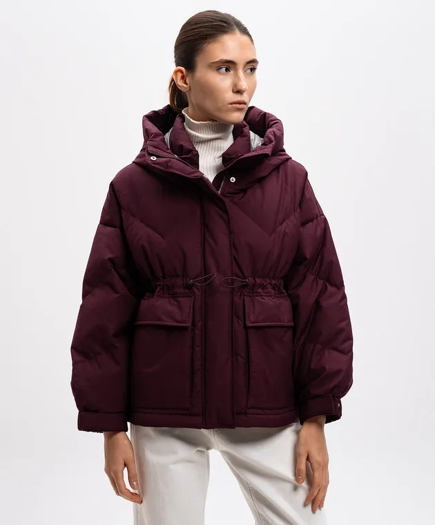 Max & Co Ionico burgundy down jacket