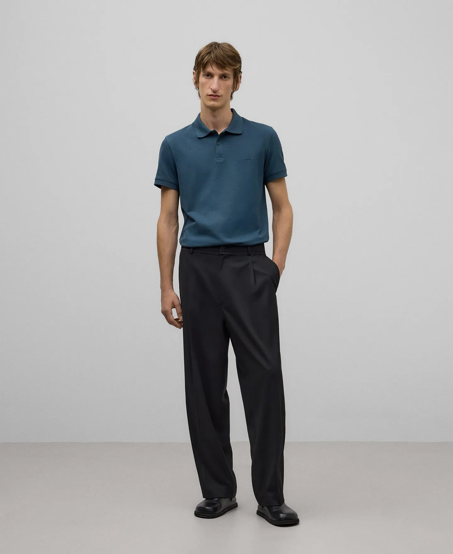 Organic cotton piqué polo shirt man