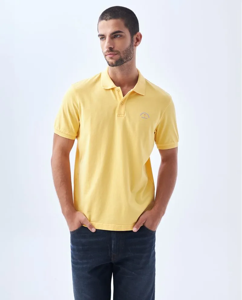 Polo con cuello tejido para hombre