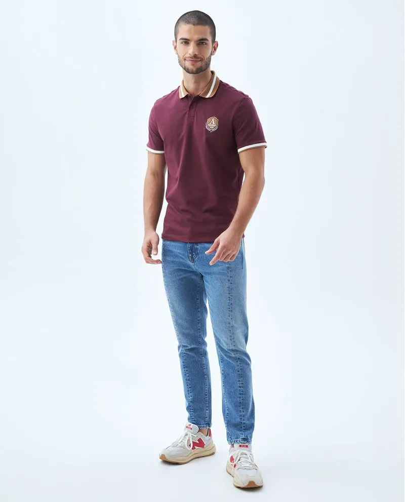 Polo con mini bordado decorativo para hombre