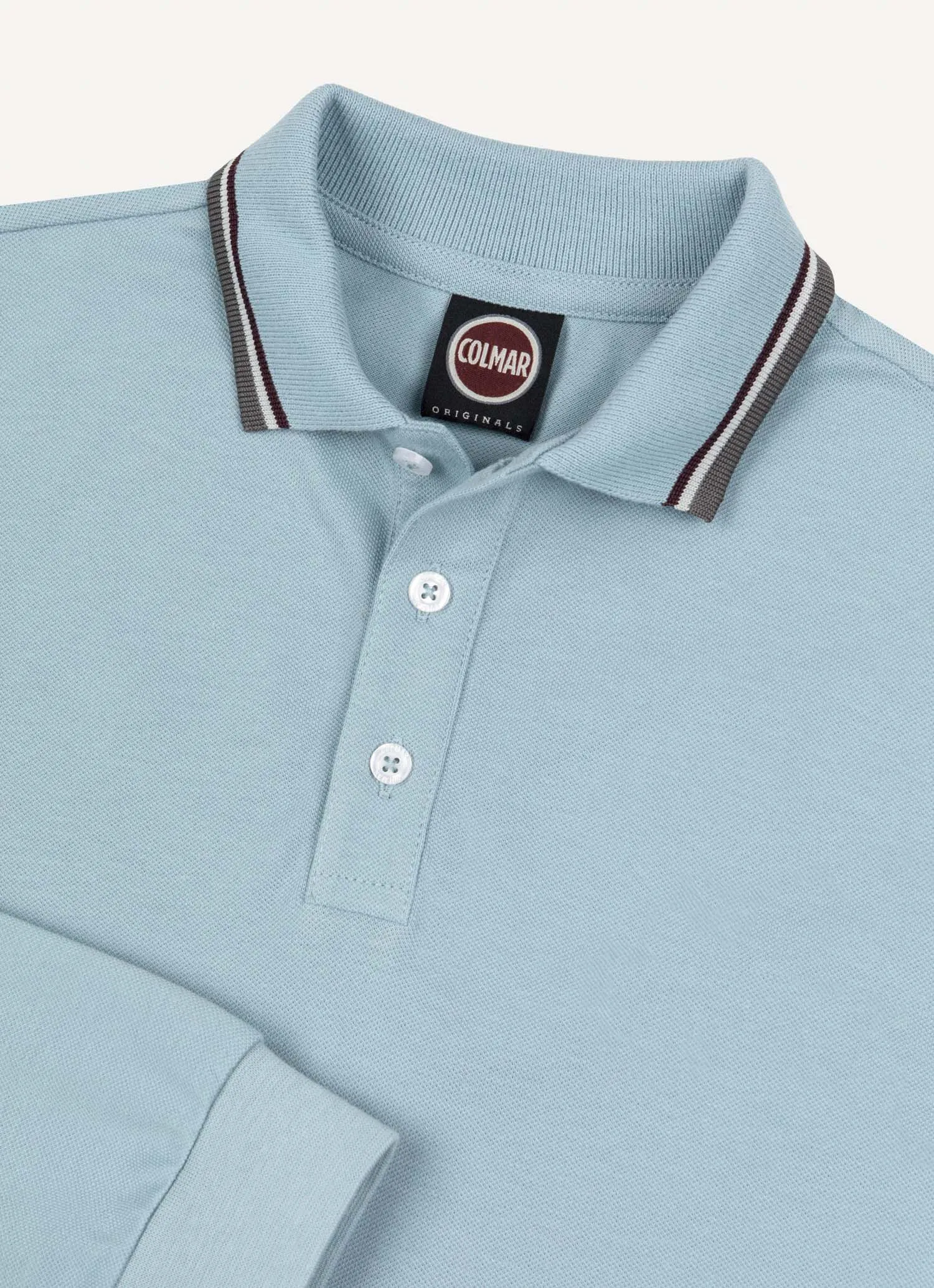 Polo de manga larga de piqué elástico