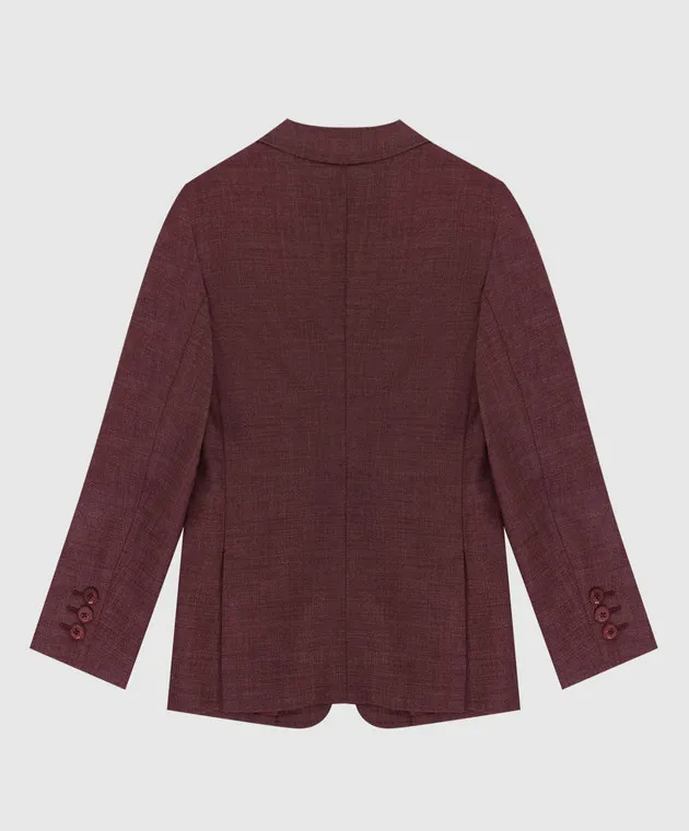 Stefano Ricci Children's burgundy wool and silk jacket
