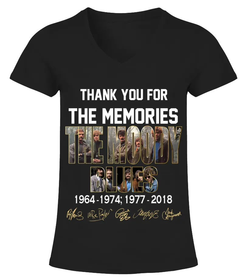 THE MOODY BLUES 1964-1974, 1977-2018 Camiseta cuello pico Mujer